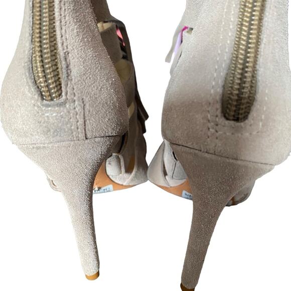 Schutz Marva Fringe Suede Tan Heels size 7.5 - Picture 6 of 8